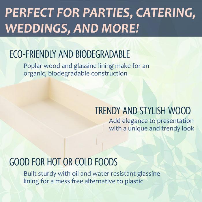 Bamboomn Disposable Wood Food Container Boxes