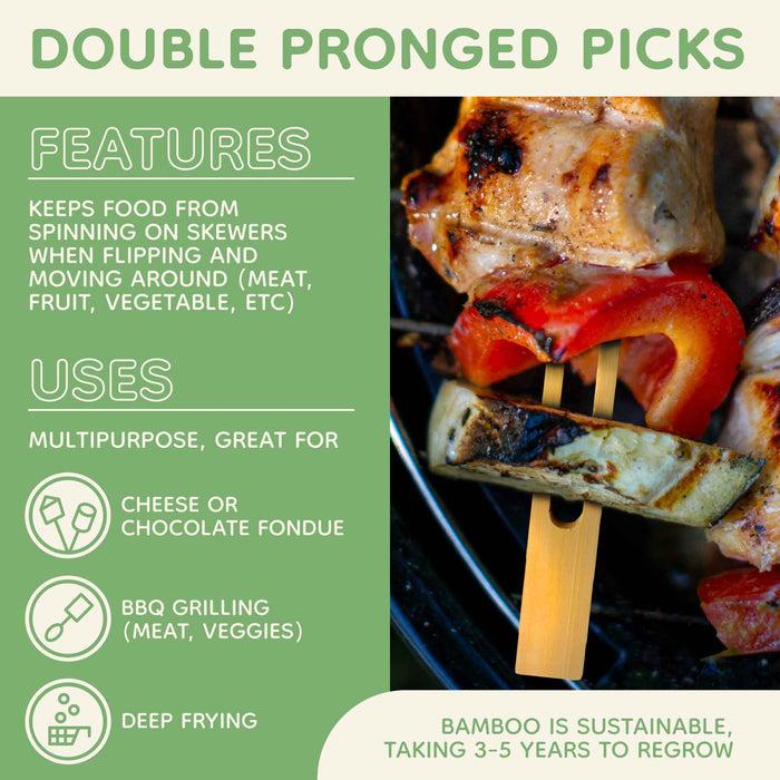 Bamboomn Double-Prong Bamboo Skewer