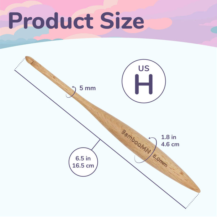Bamboomn Ergonomic Bamboo Crochet Hook