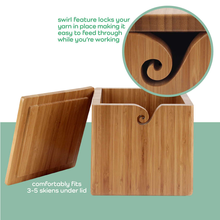 Bamboomn Extra Large Bamboo Yarn Box