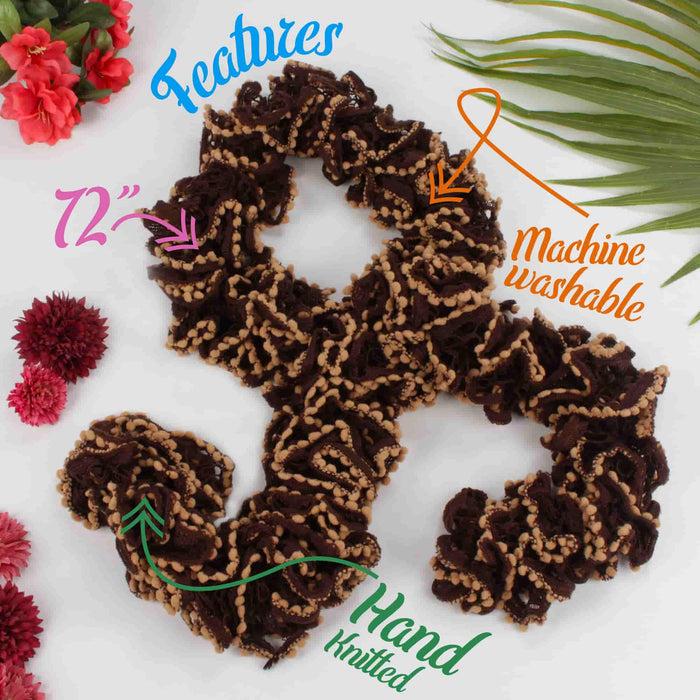 bamboomn Fishnet Pompom Scarves