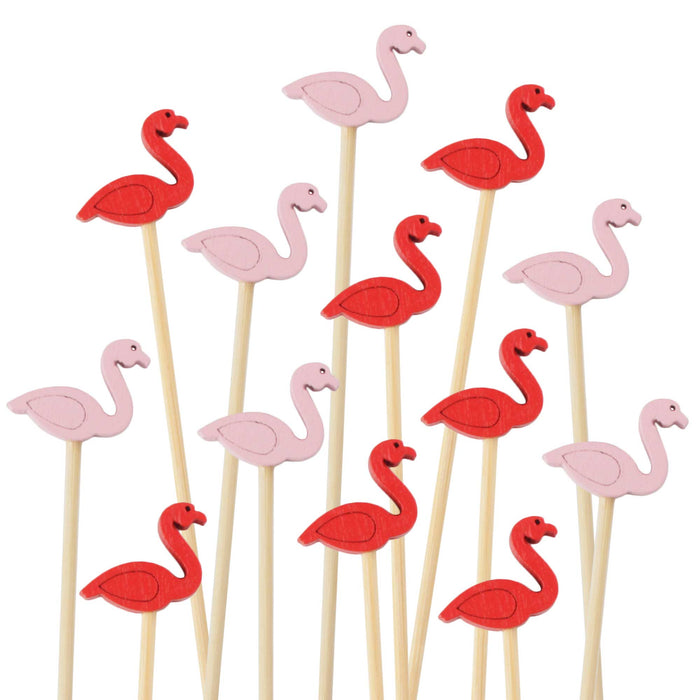 bamboomn Flamingo Bamboo Food Picks