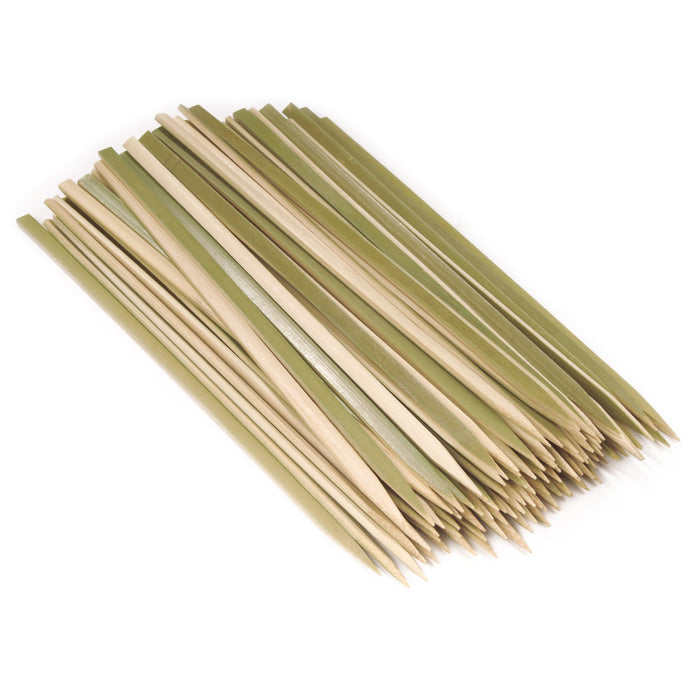 bamboomn Flat Sticks Natural Green Bamboo Skewers