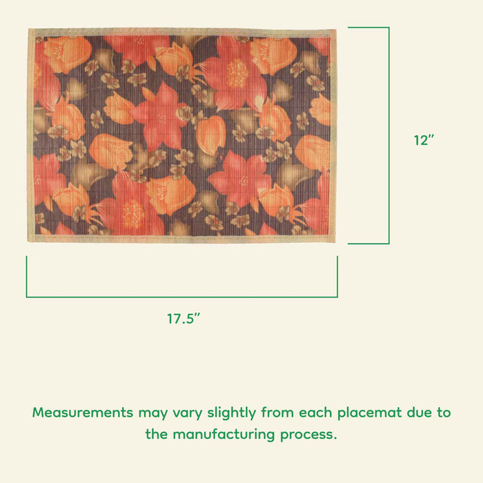Bamboomn Flower Print Bamboo Placemats