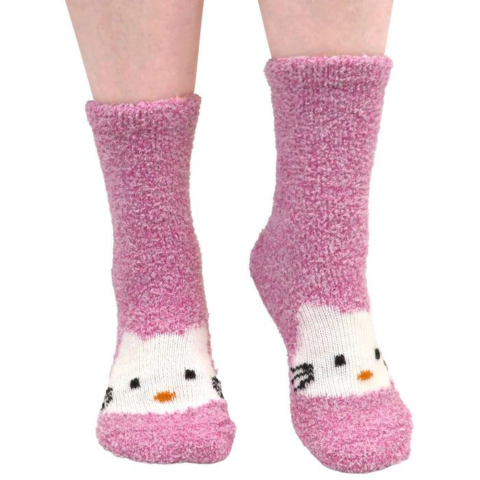Bamboomn Fuzzy Animal Non-Slip Fuzzy Crew Socks