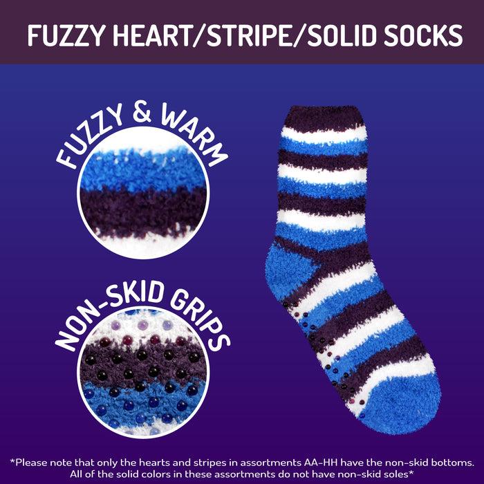 Bamboomn Fuzzy Heart/Stripe/Solid Sock Assortments