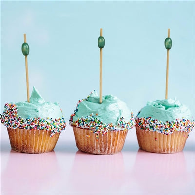 Bamboomn Green Bead Bamboo Food Picks