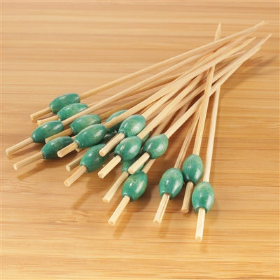 Bamboomn Green Bead Bamboo Food Picks