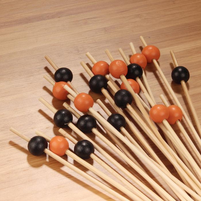 Bamboomn Halloween Colors Ball Bamboo Food Picks
