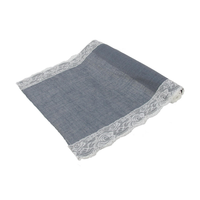 Bamboomn Lace Trim Burlap Table Runners