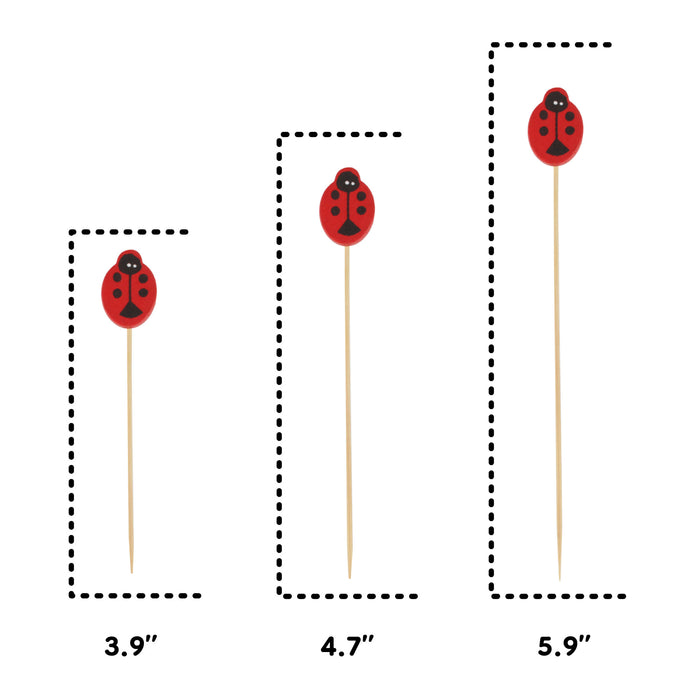 Bamboomn Lady Bug Bamboo Food Picks