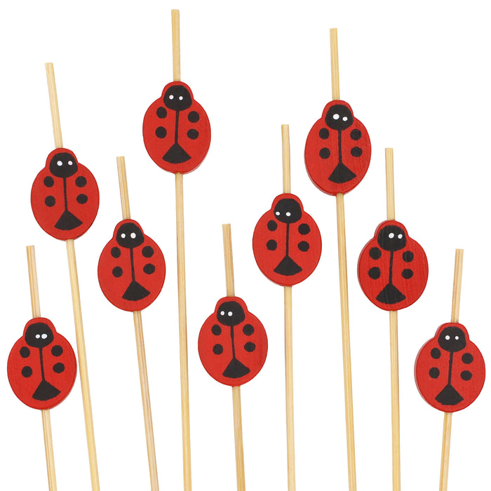 bamboomn Lady Bug Bamboo Food Picks