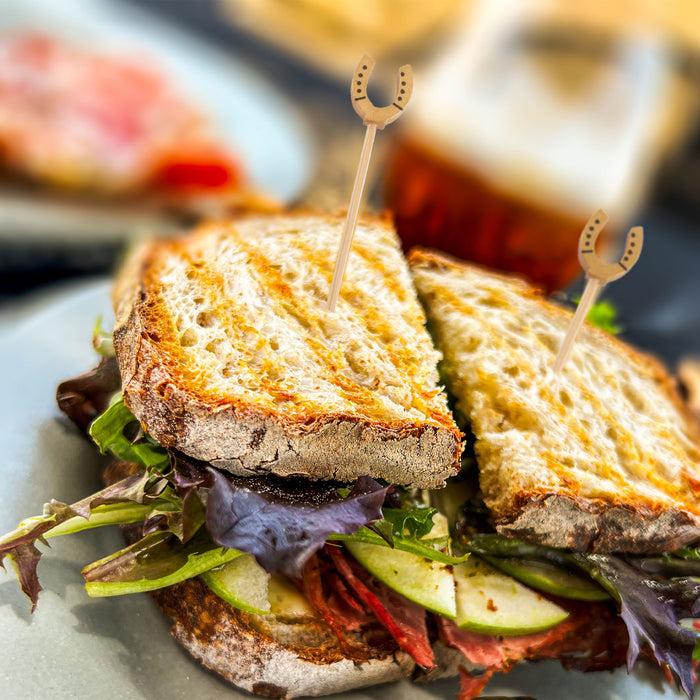 Bamboomn Lucky Golden Horseshoe Bamboo Food Picks