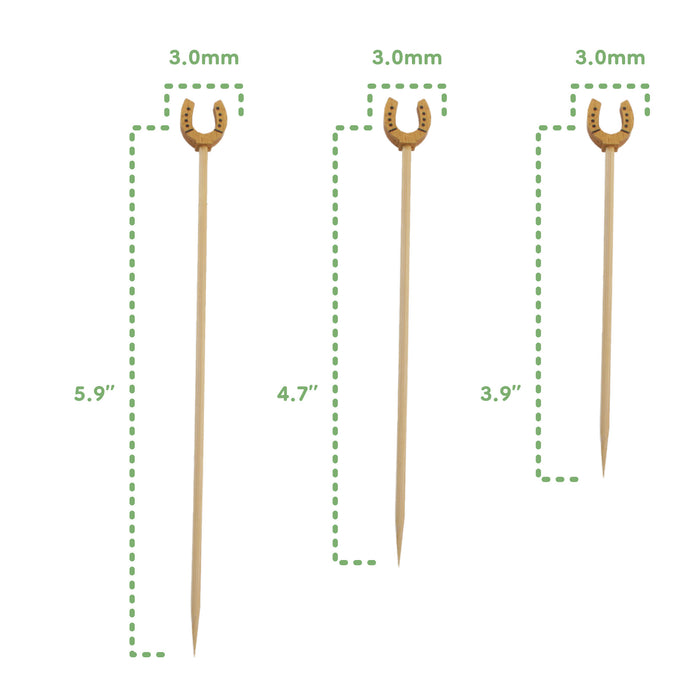 Bamboomn Lucky Golden Horseshoe Bamboo Food Picks