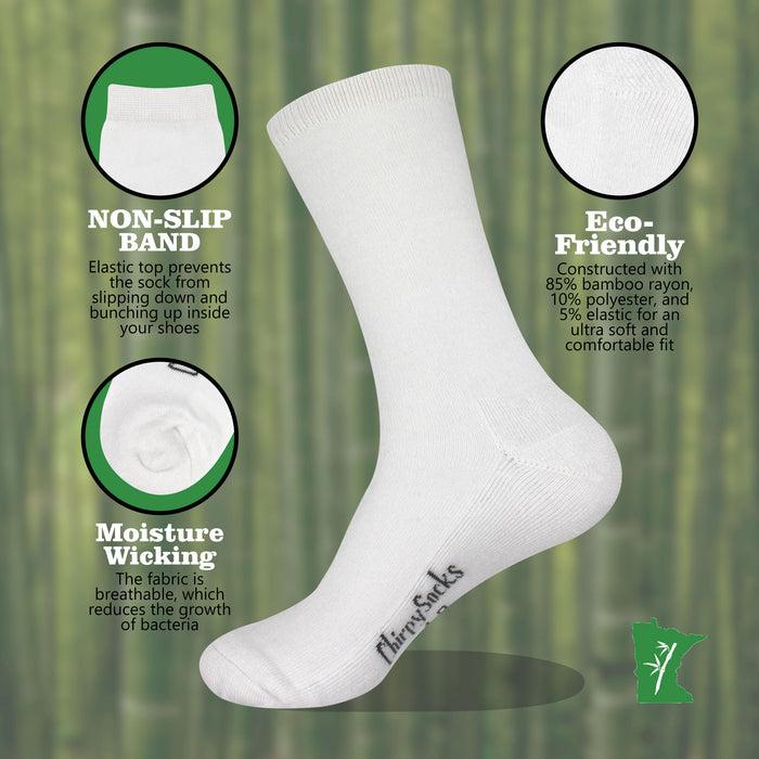 Bamboomn Men's Bamboo Mid-Calf Socks: 4 Pairs