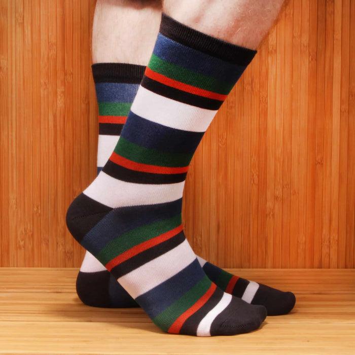 Bamboomn Men's Bamboo Stripe Socks: 3 Pairs