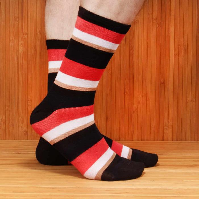 Bamboomn Men's Bamboo Stripe Socks: 3 Pairs