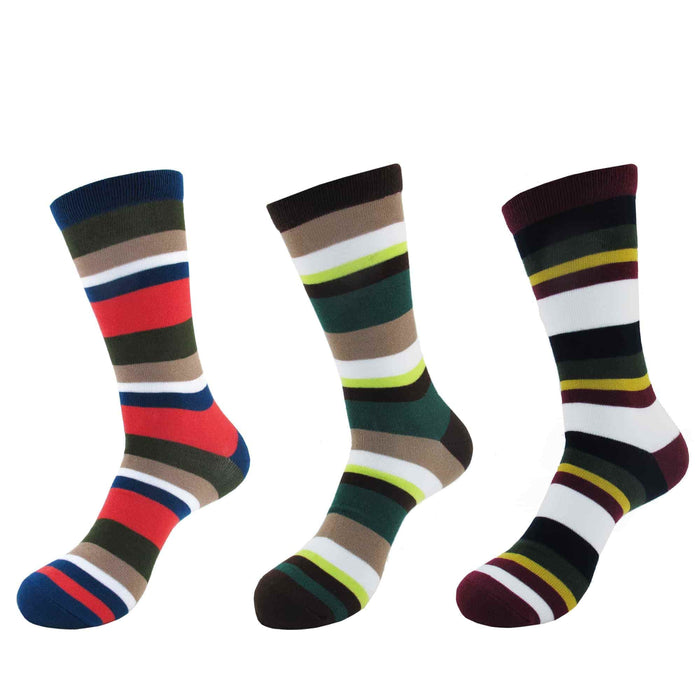 bamboomn Men's Bamboo Stripe Socks: 3 Pairs