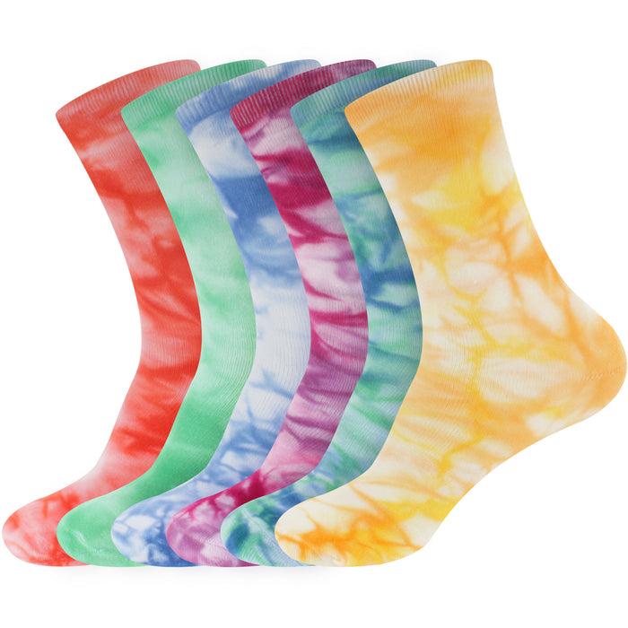 bamboomn Men's Bamboo Tie Dye Crew Socks: 2 Pairs