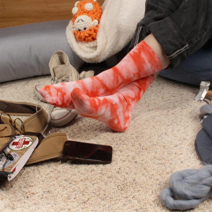 Bamboomn Men's Bamboo Tie Dye Crew Socks: 4 Pairs