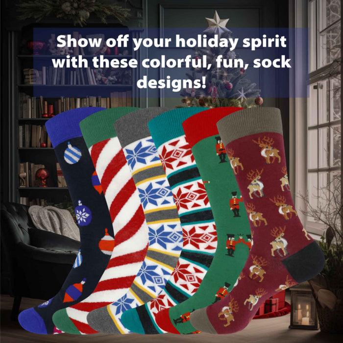 Bamboomn Men's Cotton Christmas Design Socks