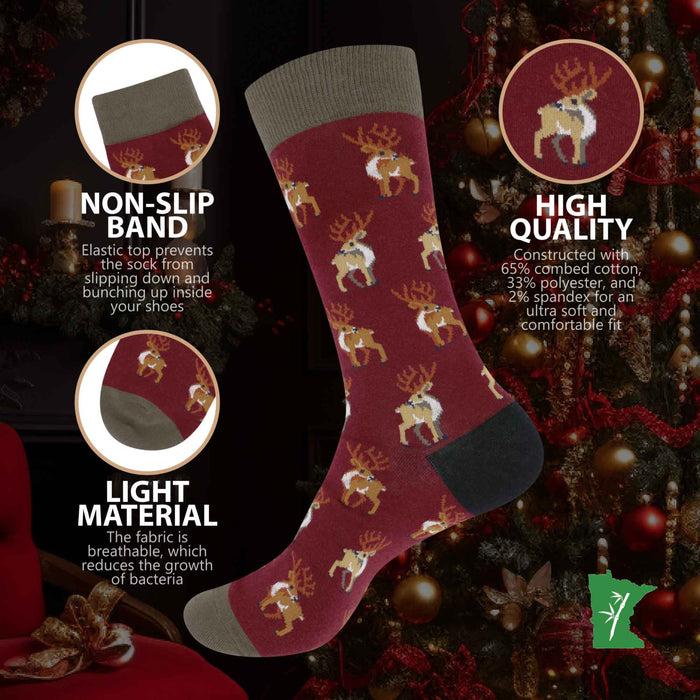 Bamboomn Men's Cotton Christmas Design Socks