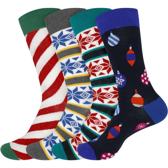 bamboomn Men's Cotton Christmas Design Socks
