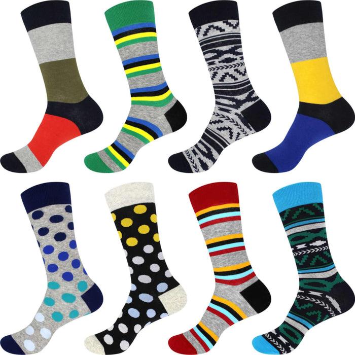 bamboomn Men's Cotton Colorful Dress Socks
