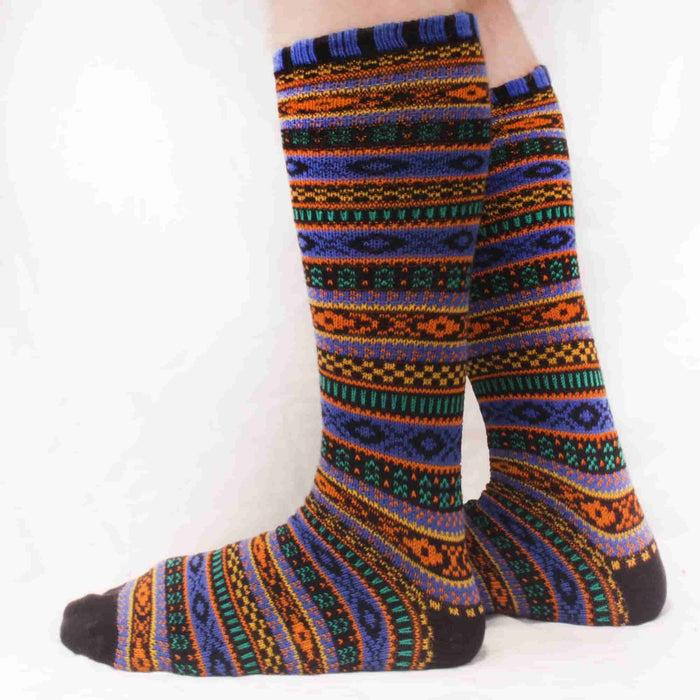 Bamboomn Men's Vintage Knitted Colorful Socks