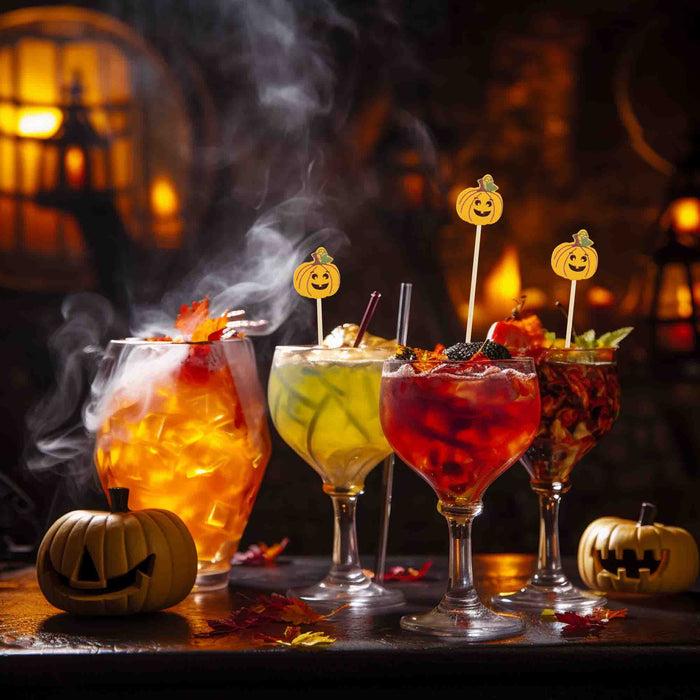 Bamboomn Pumpkin Jack-O-Lantern Bamboo Food Picks