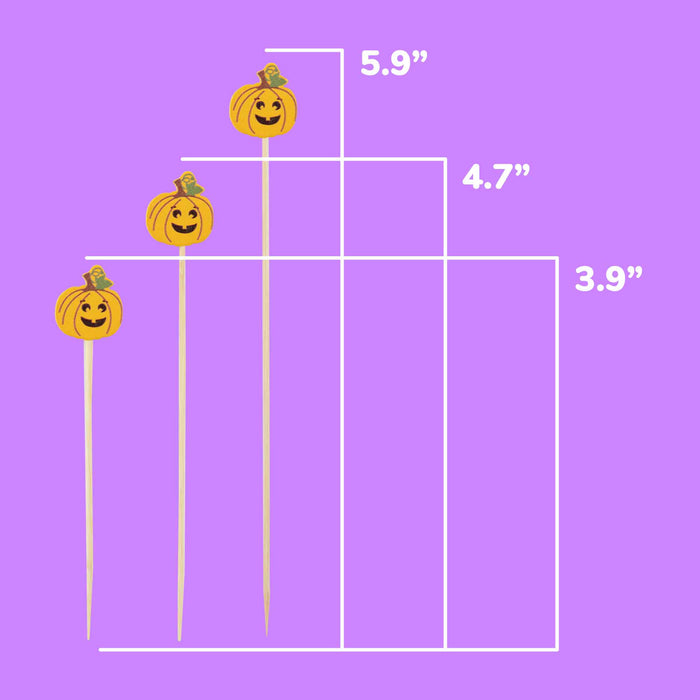 Bamboomn Pumpkin Jack-O-Lantern Bamboo Food Picks