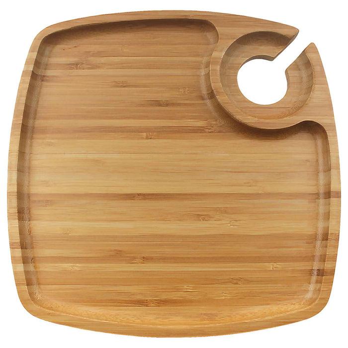bamboomn Reusable Bamboo Wine Glass Holder Plates