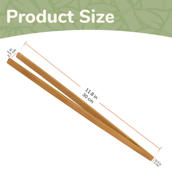 Bamboomn Reusable Extra-Large Straight Arm Tongs
