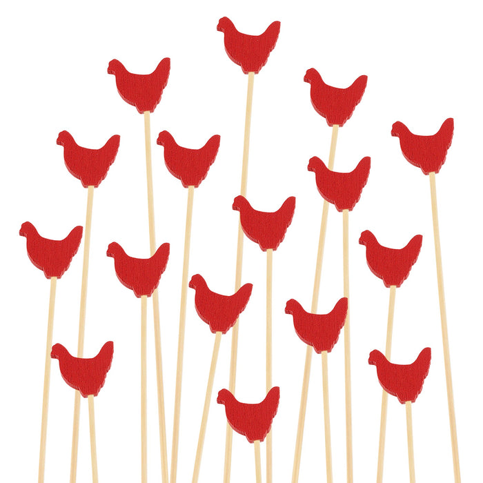 bamboomn Rooster Bamboo Food Picks