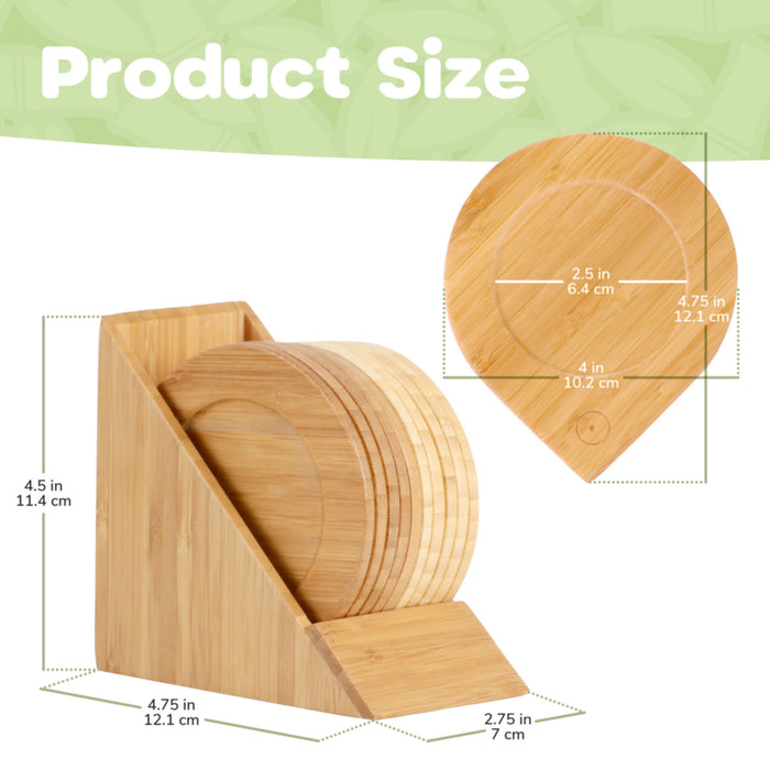 Bamboomn Round Coasters With Holder