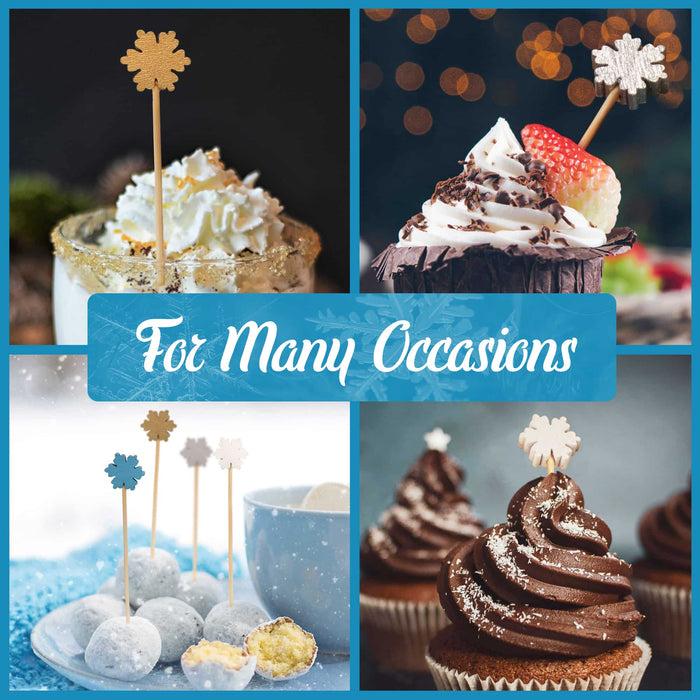 Bamboomn Snowflake Bamboo Food Picks