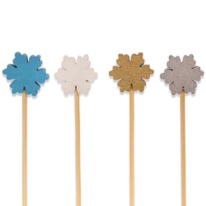 bamboomn Snowflake Bamboo Food Picks