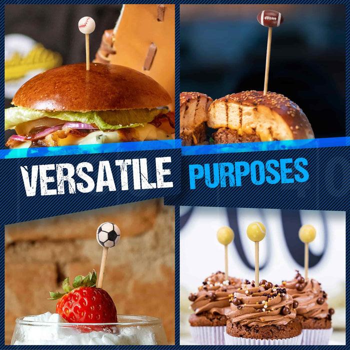 Bamboomn Sports Ball Bamboo Food Picks