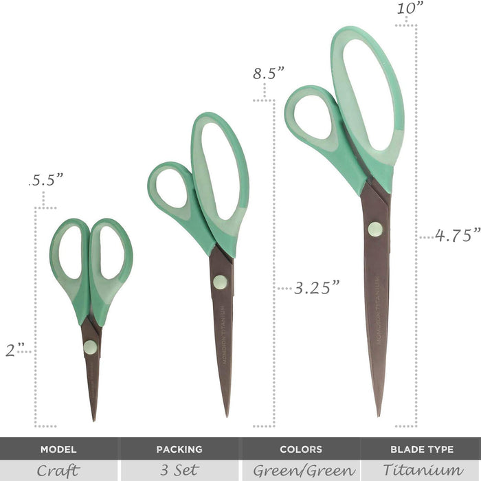 Bamboomn Titanium Craft Scissors 3pc Set