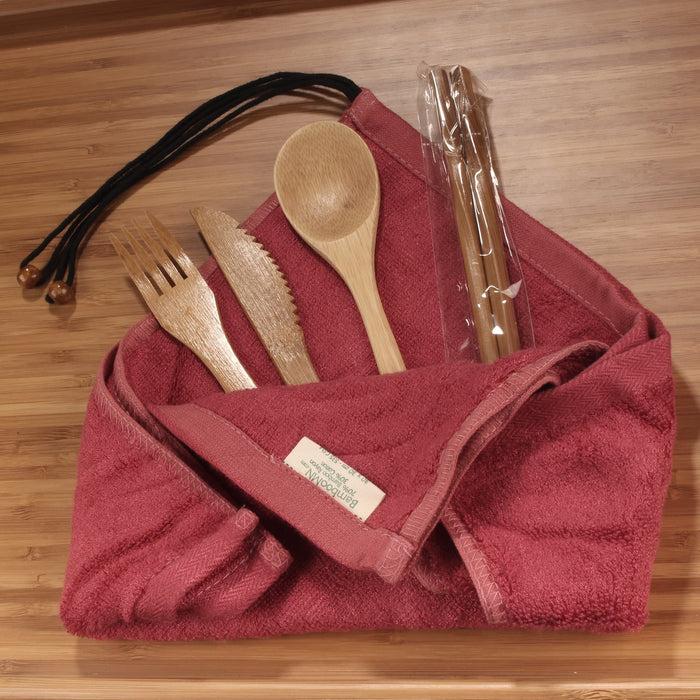 Bamboomn Travel Utensils In Washcloth Sets