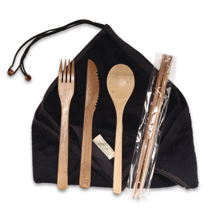 bamboomn Travel Utensils in Washcloth Sets