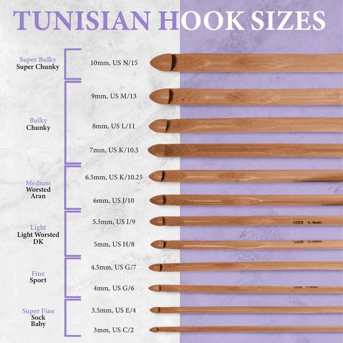 Bamboomn Tunisian Bamboo Crochet Hooks