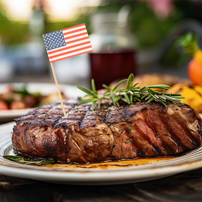 Bamboomn USA Flag Bamboo Food Picks