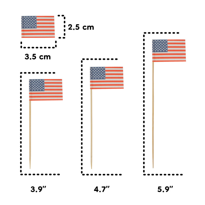 Bamboomn USA Flag Bamboo Food Picks