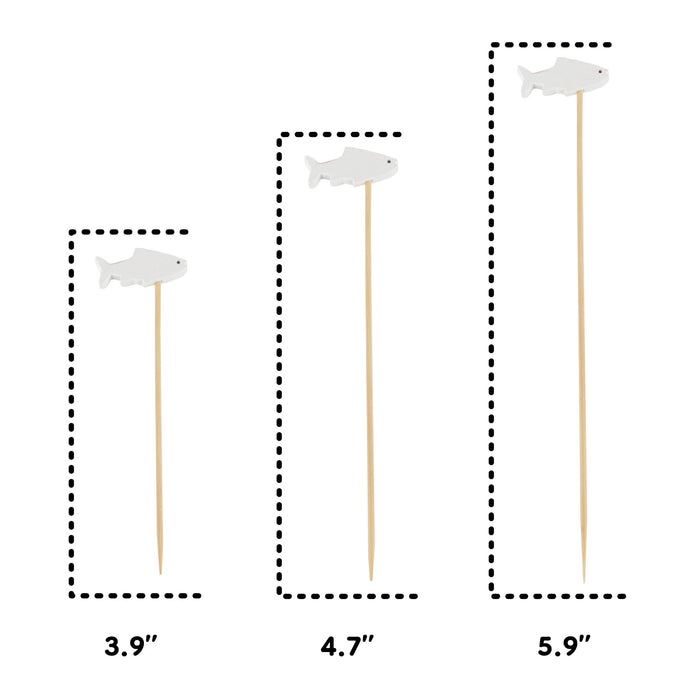 Bamboomn White Fish Bamboo Food Picks