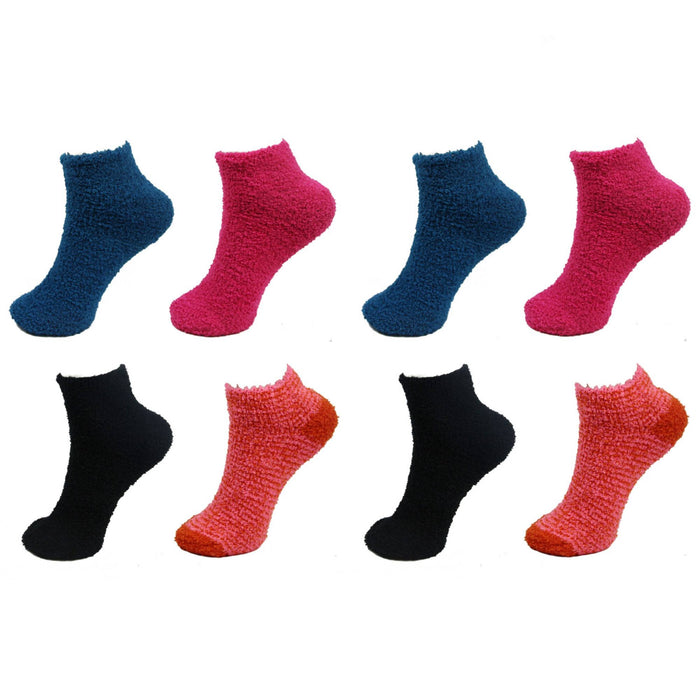 Bamboomn Women's Assorted Fuzzy Low Cut Socks
