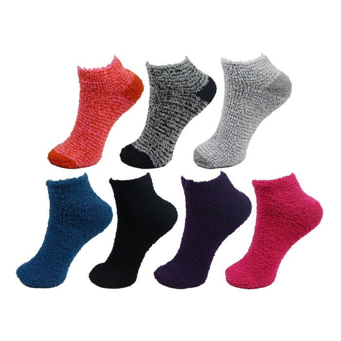 bamboomn Women's Assorted Fuzzy Low Cut Socks