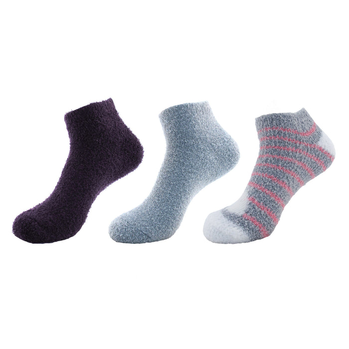 Bamboomn Women's Fuzzy Feather Yarn Ankle Socks