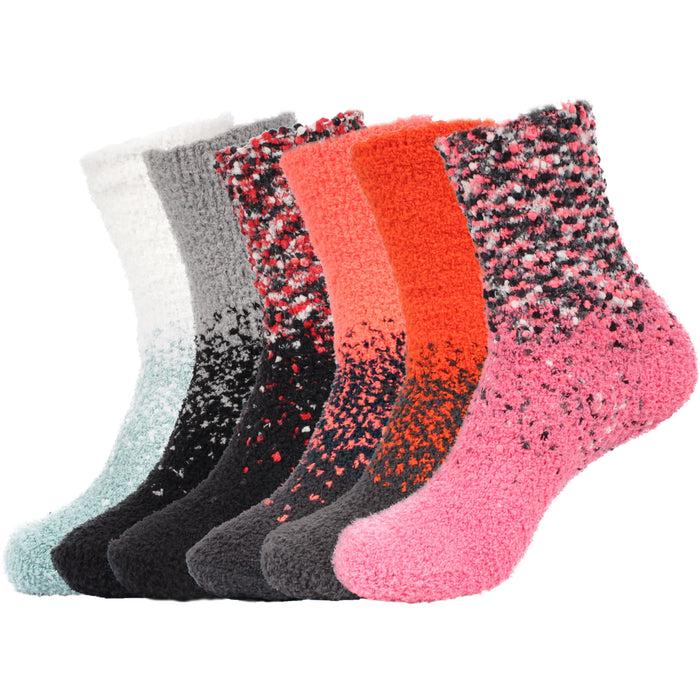 bamboomn Women's Fuzzy Gradient Home Socks - 6 Pair