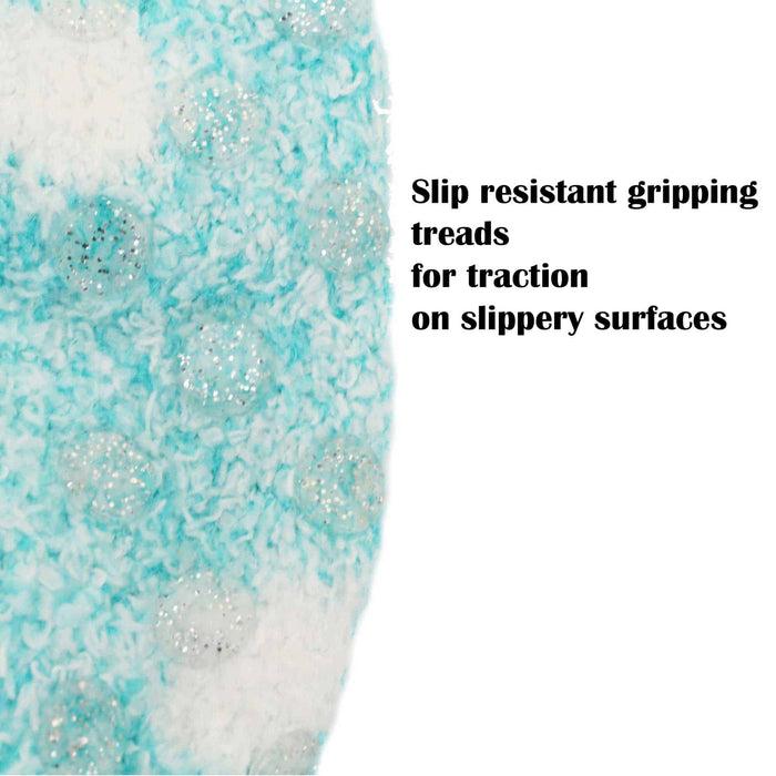 Bamboomn Women's Fuzzy Polka Dot Cuff Socks